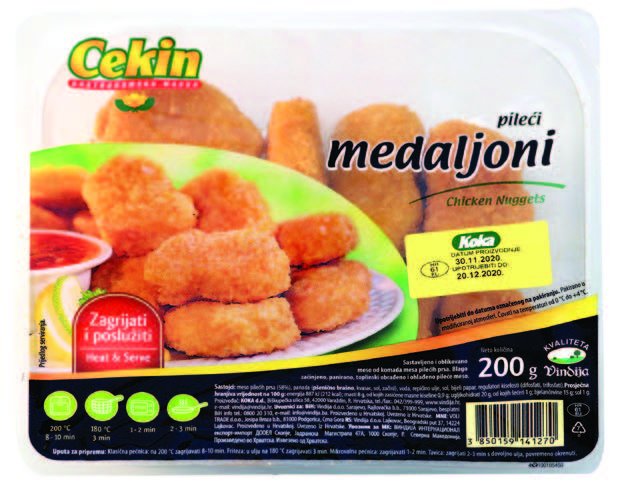 Panirani pileći medaljoni odresci ili Cordon Bleu Cekin 200 ili 240 g