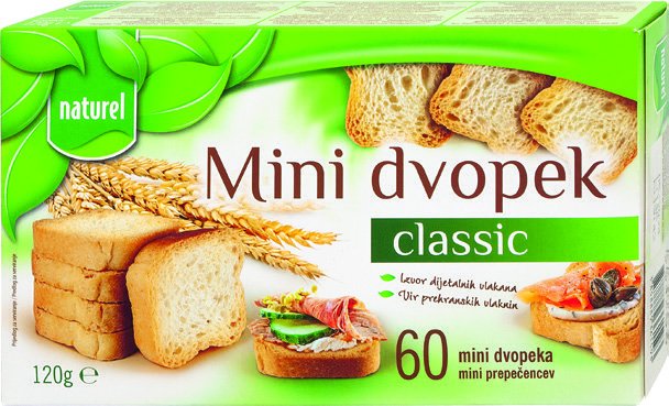 Mini dvopek classic Naturel 120 g Akcija Njuškalo katalozi