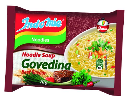 Juha instant s tjesteninom kokošja 75 g ili goveđa Indo Mie 70 g NTL