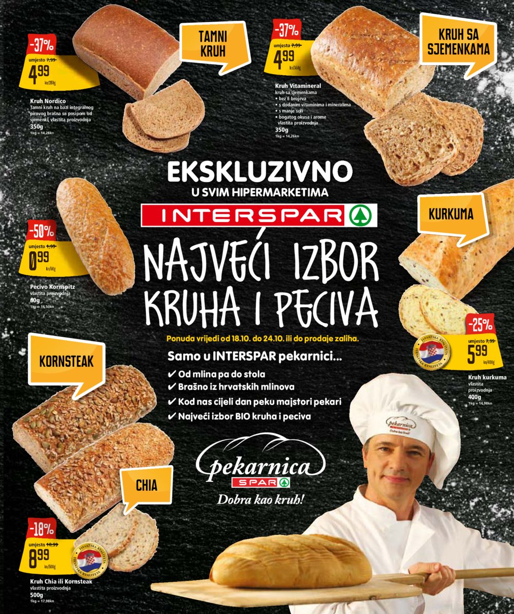 Interspar katalog Izbor kruha i peciva 18.10.-24.10.2018.