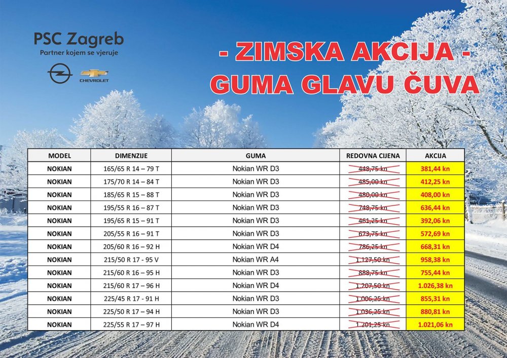 PSC Zagreb Nokian Zimska Akcija do 20.03.2019. ili do isteka zaliha