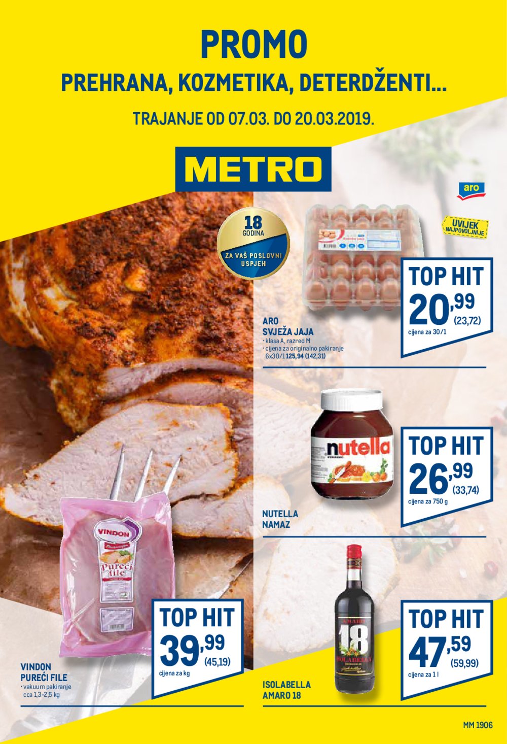 Metro katalog Promo prehrana, kozmetika, deterdženti 07.03.-20.03.2019.