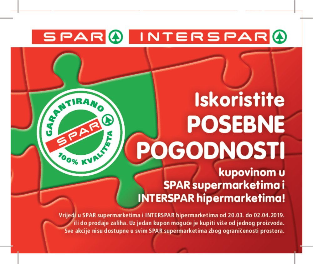 Interspar katalog Posebne pogodnosti u supermarketima 20.03.-02.04.2019.