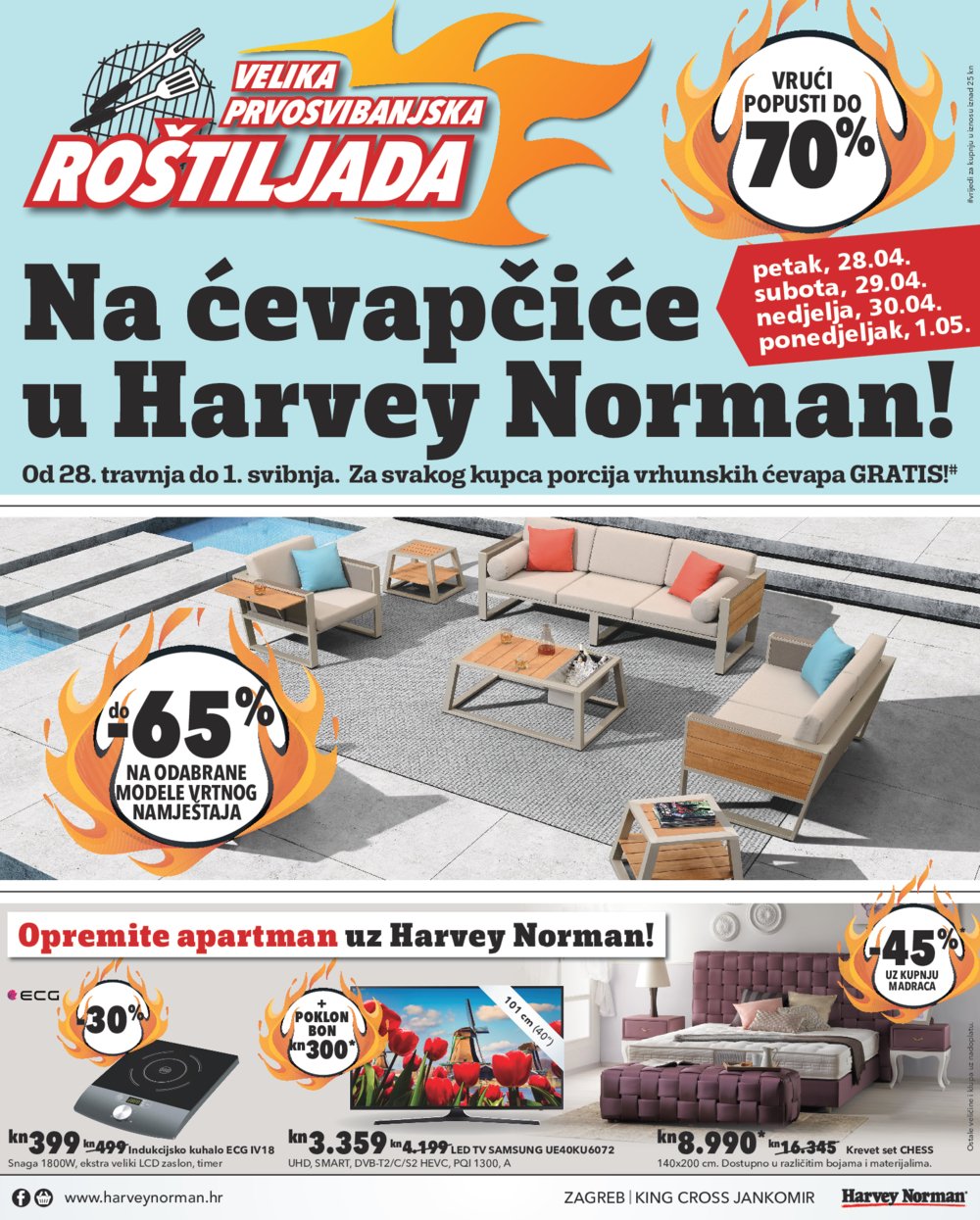 Harvey Norman letak Velika prvosvibanjska roštiljada 28.04.-1.05.2017.
