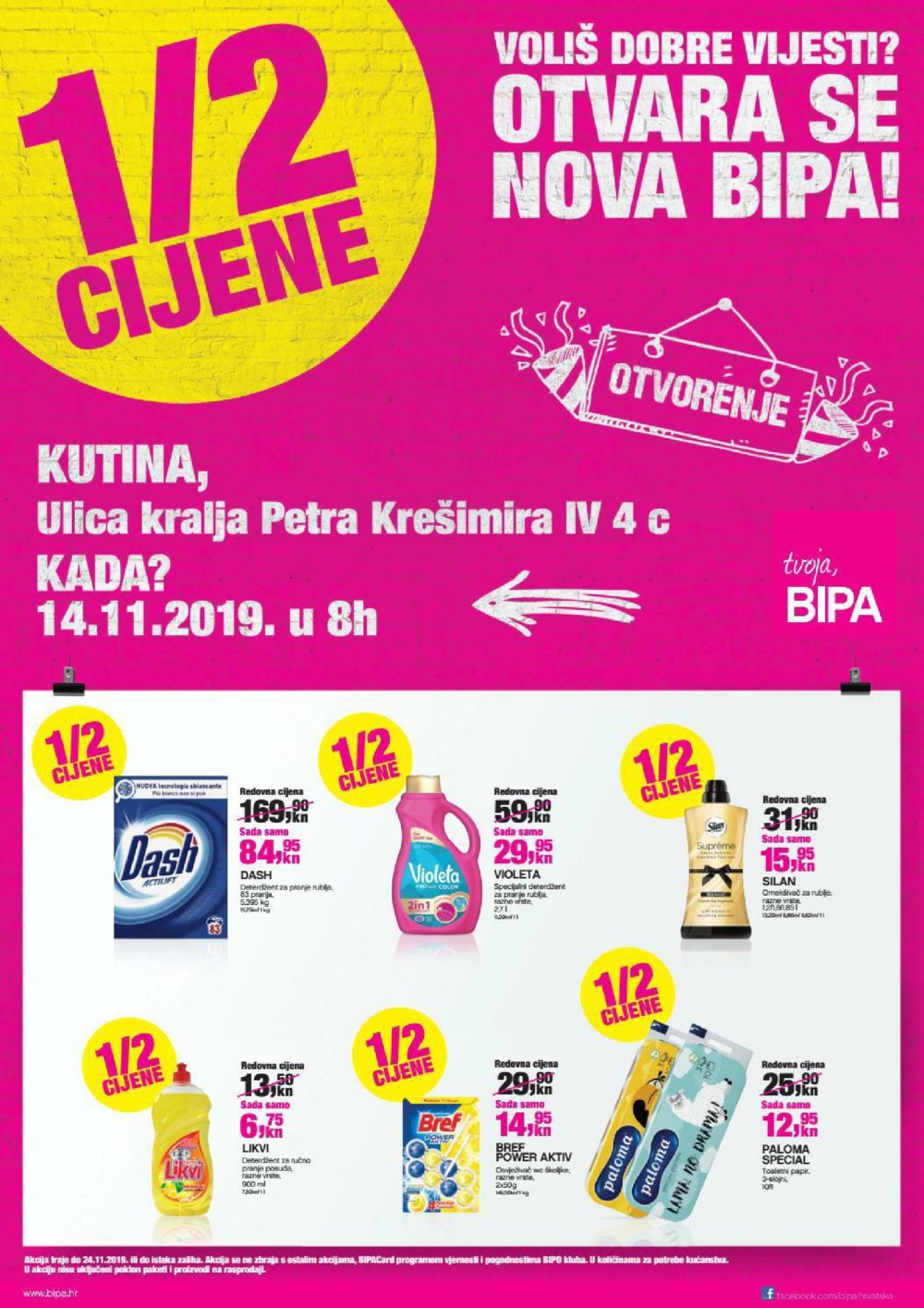 Bipa katalog Akcija otvorenja Kutina 14.11.-24.11.2019.