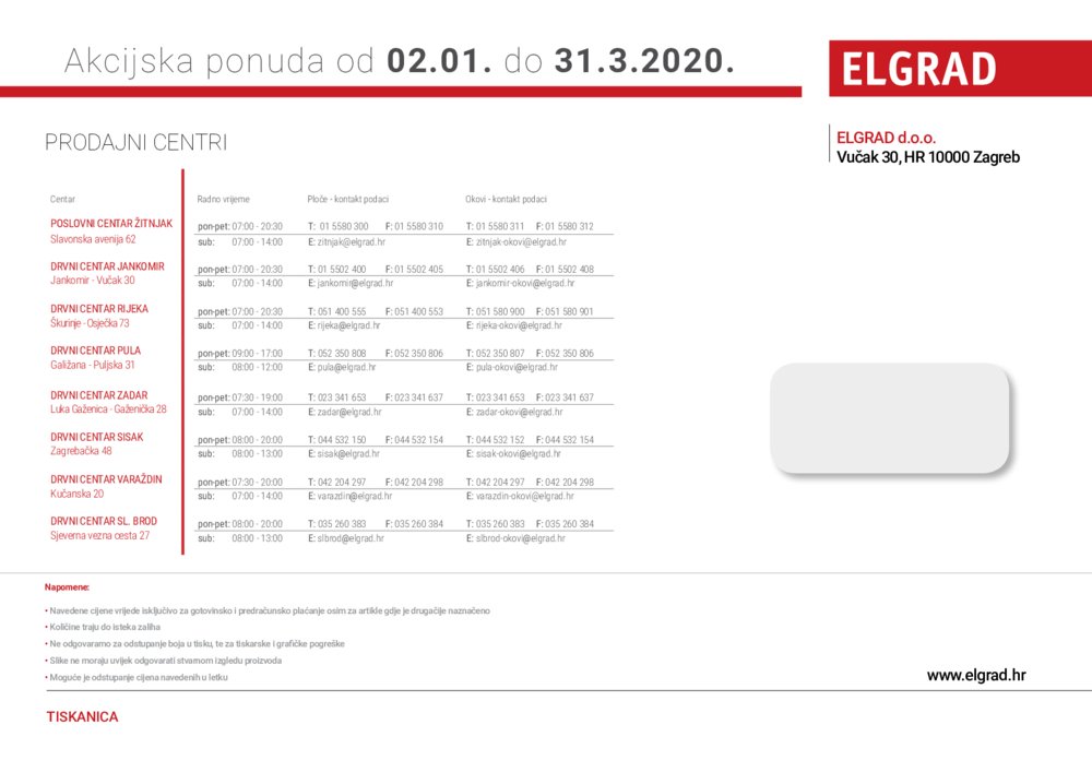 Elgrad katalog Akcija 02.01.-31.03.2020.