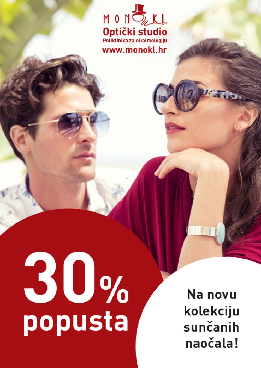 Monokl letak 30% popusta na novu kolekciju sunčanih naočala od 28.11.2017. do 31.12.2017.