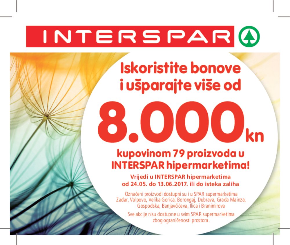 Interspar Poklon bonovi od 24.05. do 13.06.2016.