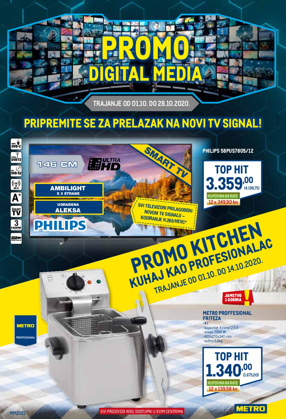 Metro katalog Promo televizori i kuhinjska oprema 01.10.-14.10.2020.