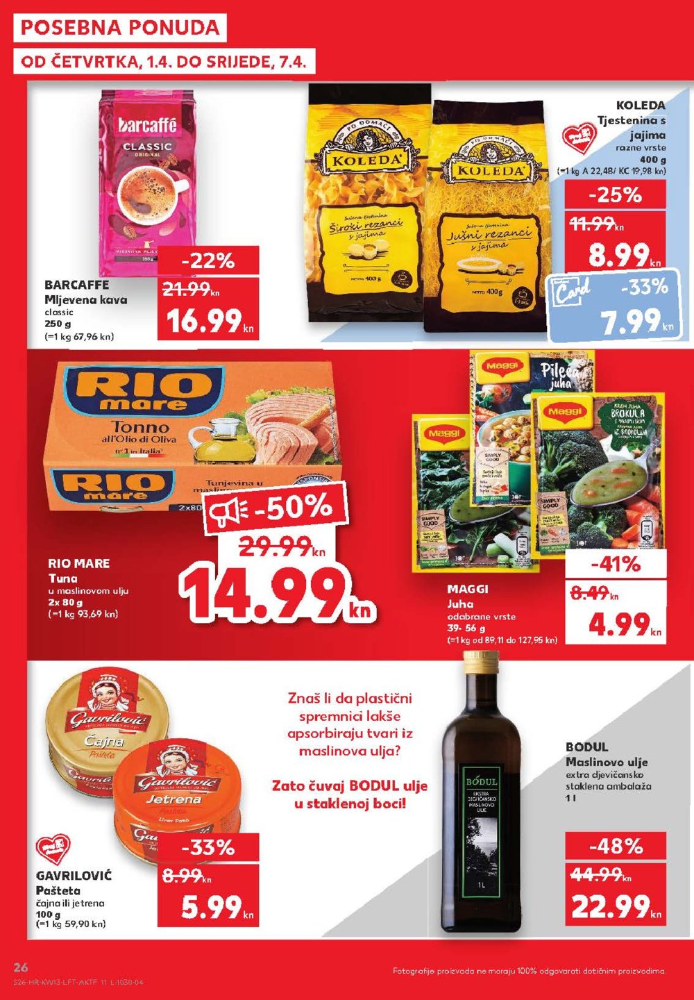 Kaufland katalog Akcija 01.04.-07.04.2021. Velika Gorica, Makarska, Rovinj, Vukovar, Dugo Selo i Poreč