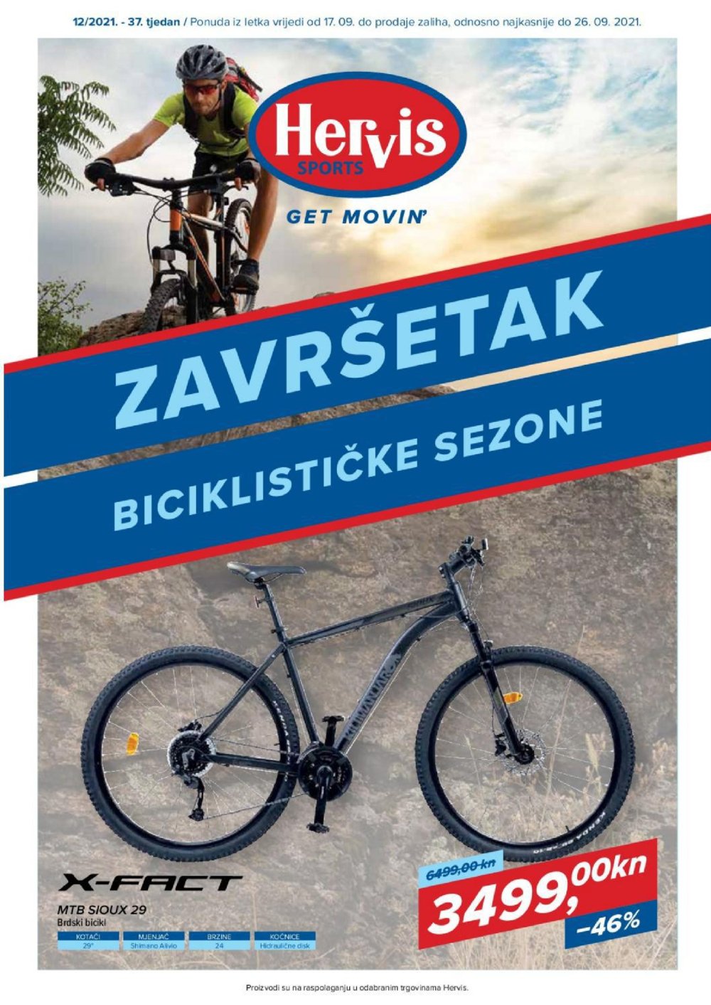 Hervis katalog Završetak biciklističke sezone 17.09.-26.09.2021.
