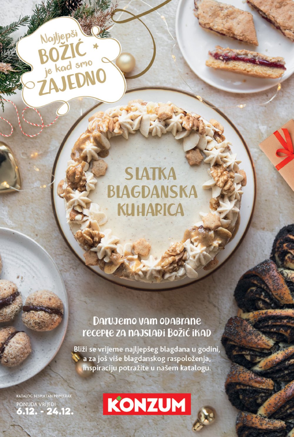 Konzum katalog Akcija tematski kolači 06.12.-24.12.2021.