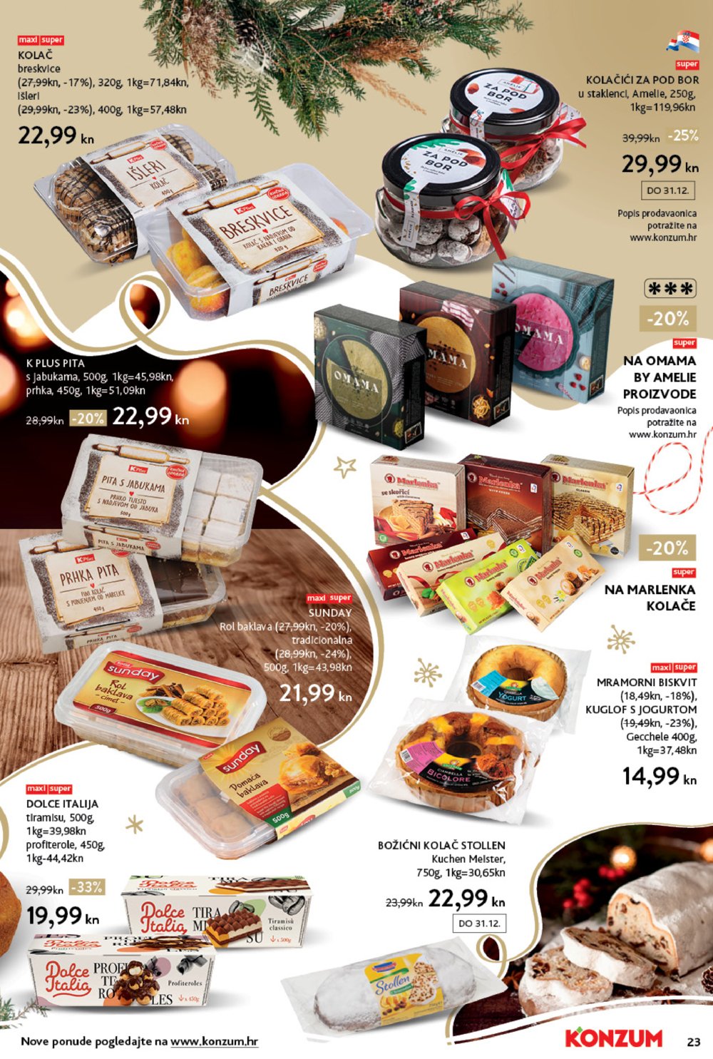 Konzum katalog Akcija tematski kolači 06.12.-24.12.2021.