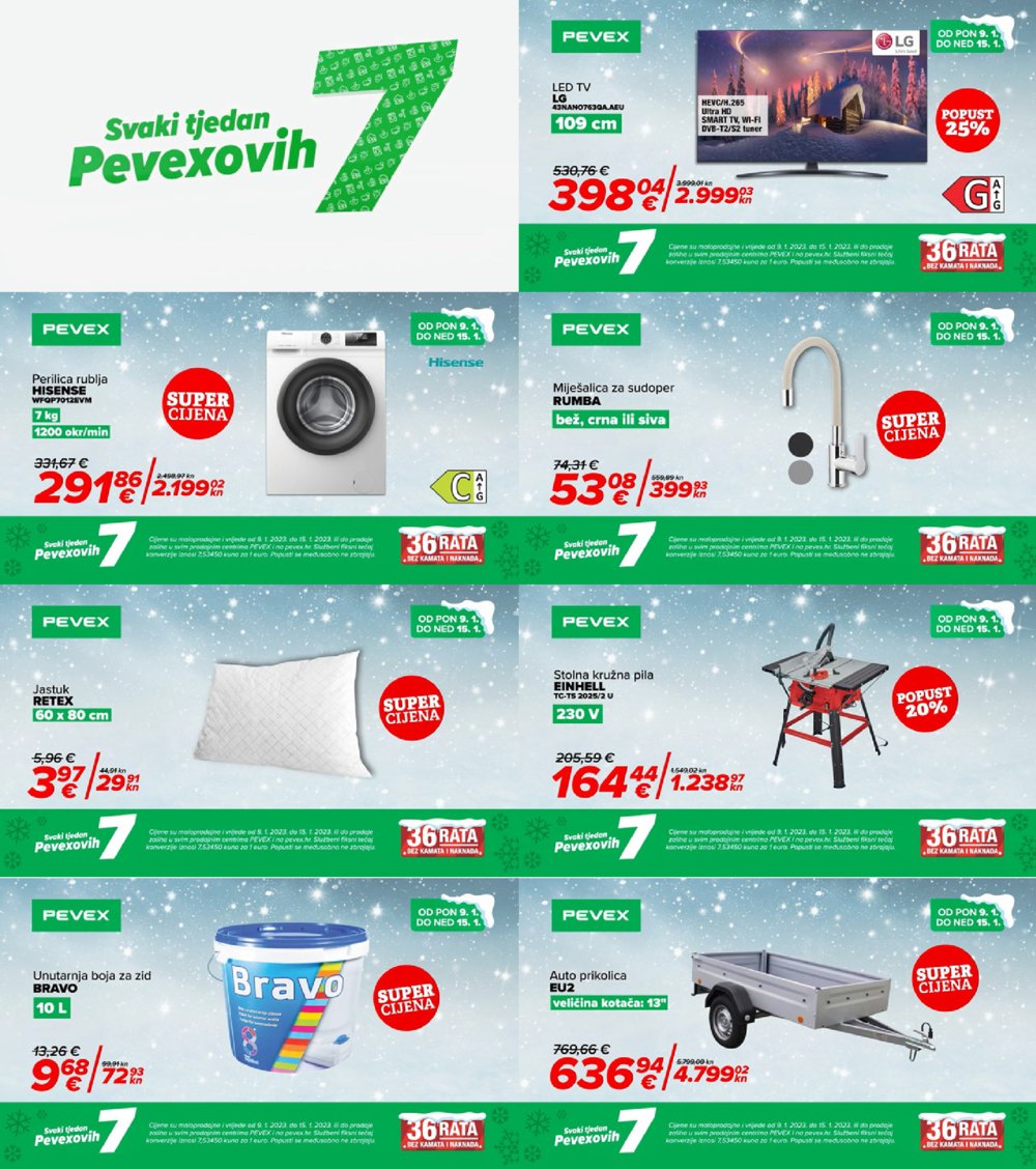 Pevex katalog Pevexovih 7 09.01.-15.01.2023.