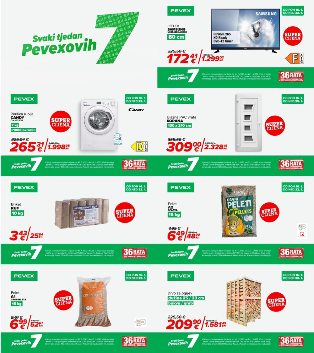 Pevex katalog Pevexovih 7 16.01.-22.01.2023.