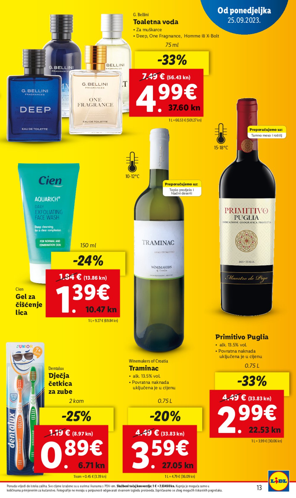 Lidl katalog Trajno snižavamo cijene 25.09.-01.10.2023.