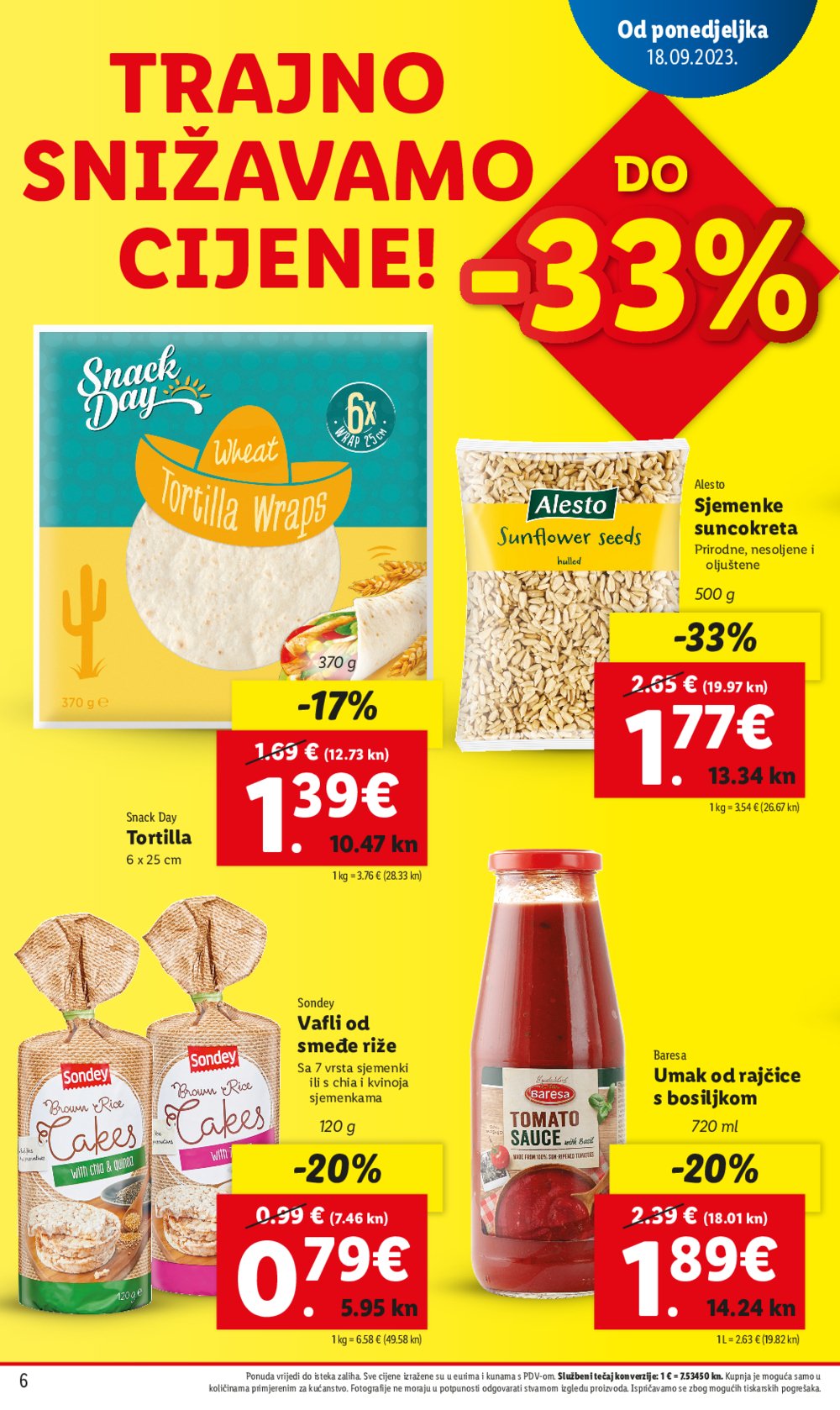 Lidl katalog Trajno snižavamo cijene 25.09.-01.10.2023.