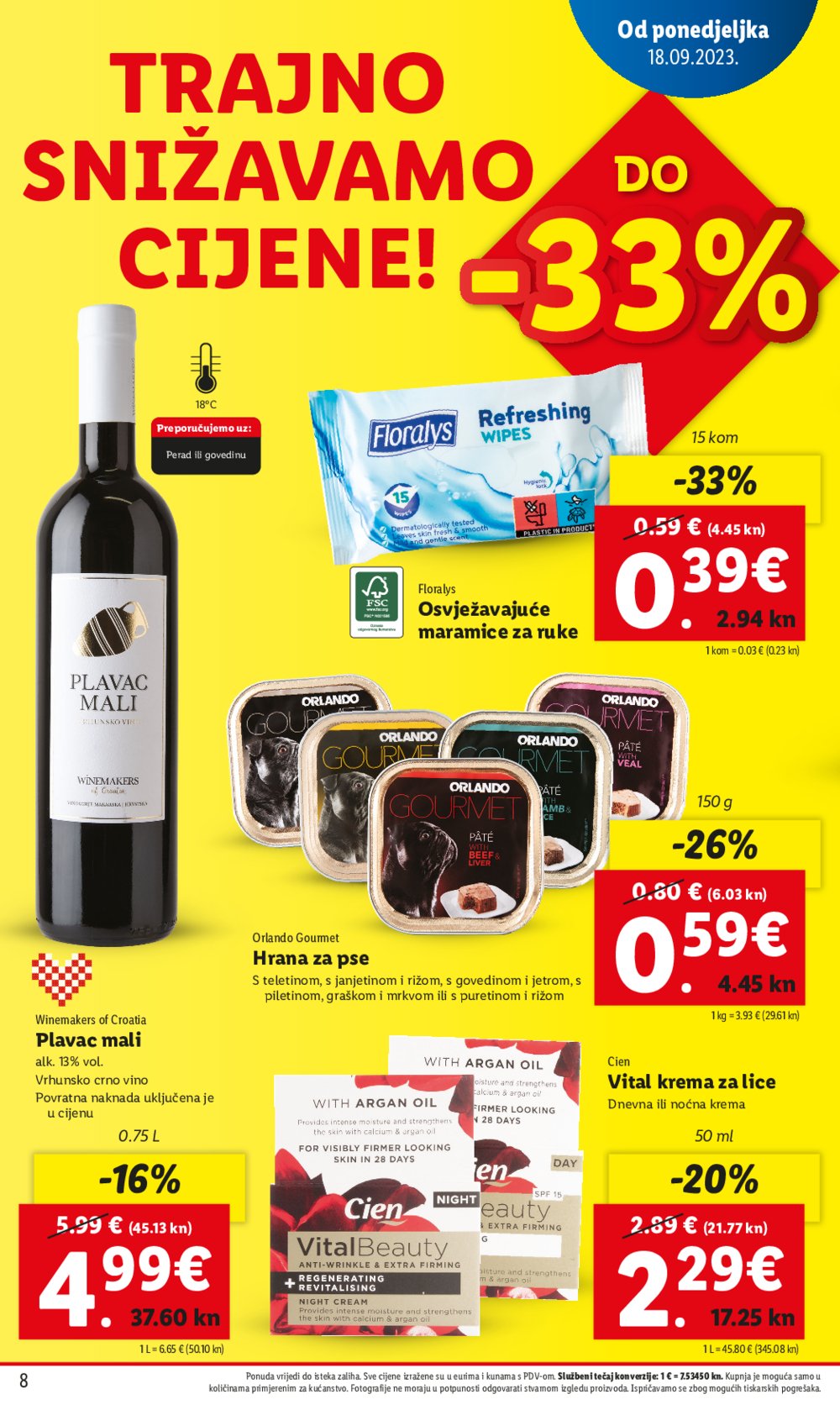 Lidl katalog Trajno snižavamo cijene 25.09.-01.10.2023.