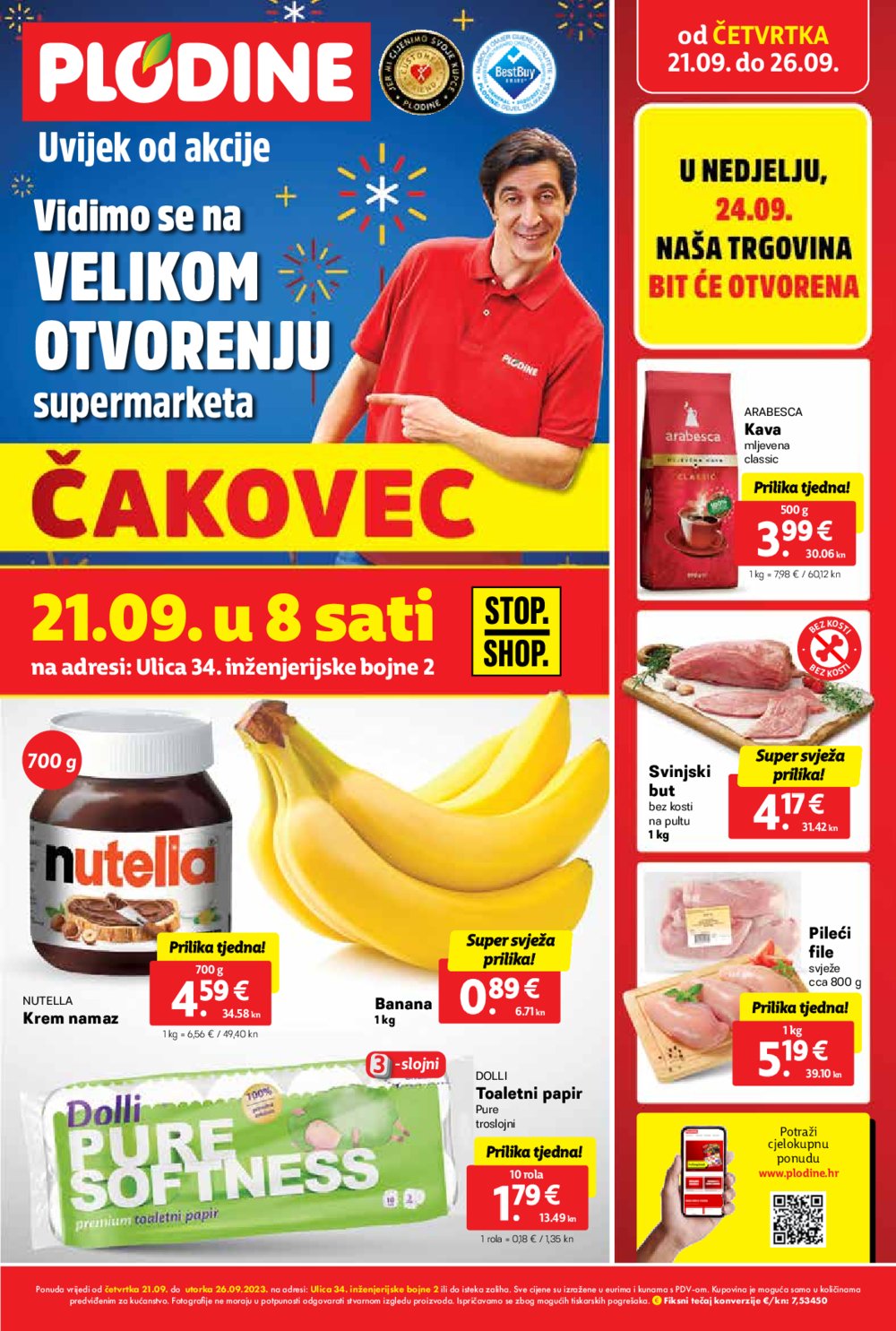 Plodine katalog Otvorenje supermarketa Čakovec 21.09.-26.09.2023.