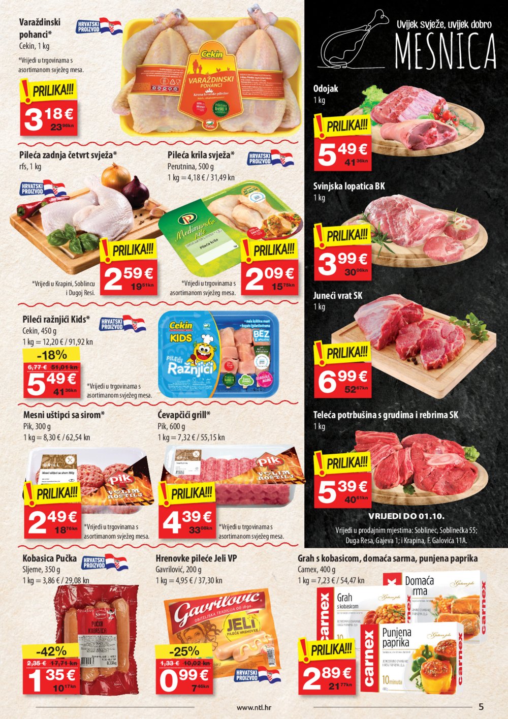 NTL katalog Akcija 27.09.-03.10.2023. Soblinec, Duga Resa, Zagreb, Krapina, Sesvete, Varaždin, Vidovec