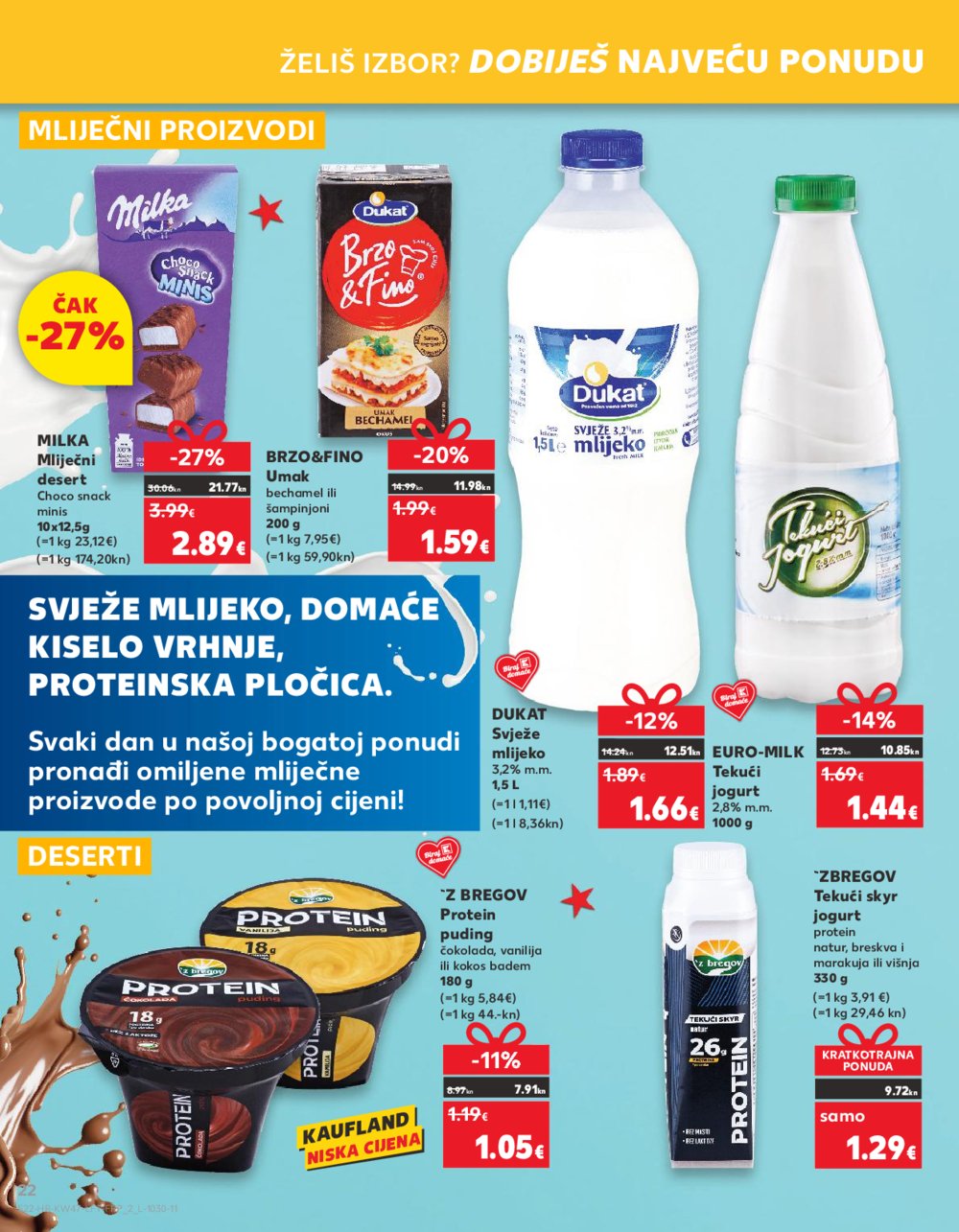 Kaufland katalog Prehrana Ka,Dj,Vk,Kc,Zp,Um,Bnm 22.11.-28.11.2023.