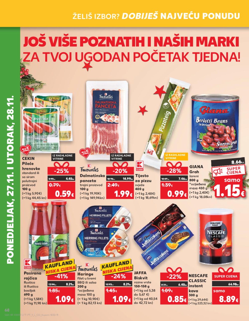 Kaufland katalog Prehrana Ka,Dj,Vk,Kc,Zp,Um,Bnm 22.11.-28.11.2023.