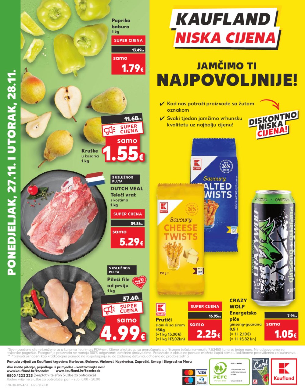 Kaufland katalog Prehrana Ka,Dj,Vk,Kc,Zp,Um,Bnm 22.11.-28.11.2023.