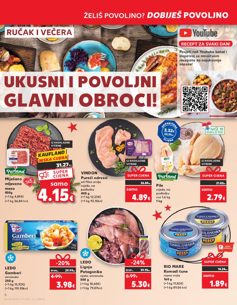 Kaufland katalog Prehrana odabrane poslovnice 22.11.-28.11.2023.