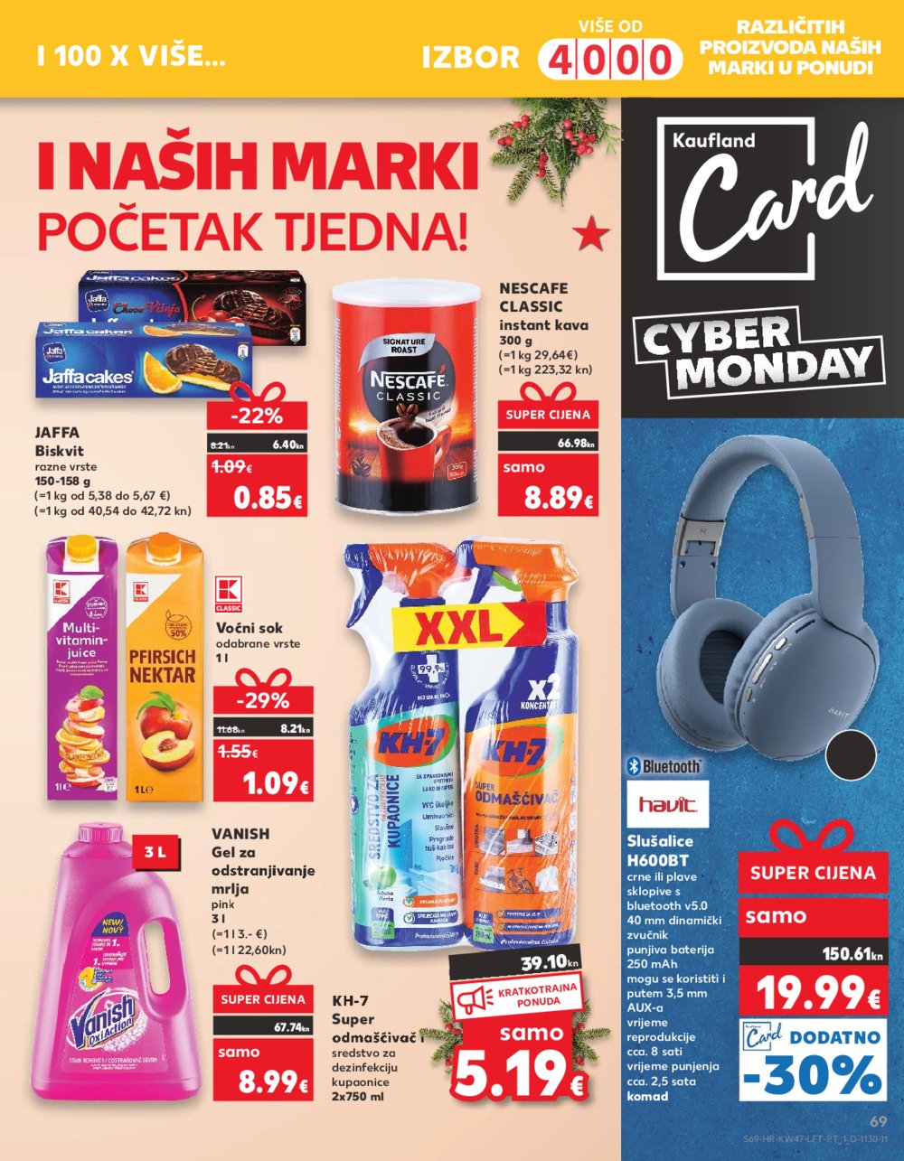 Kaufland katalog Prehrana odabrane poslovnice 22.11.-28.11.2023.