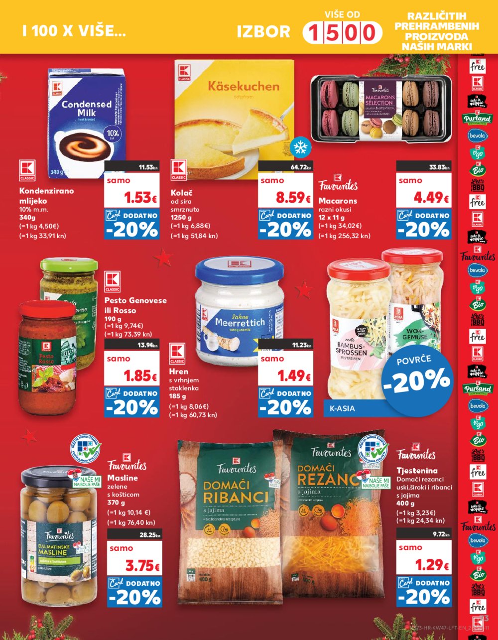 Kaufland katalog Prehrana odabrane poslovnice 22.11.-28.11.2023.