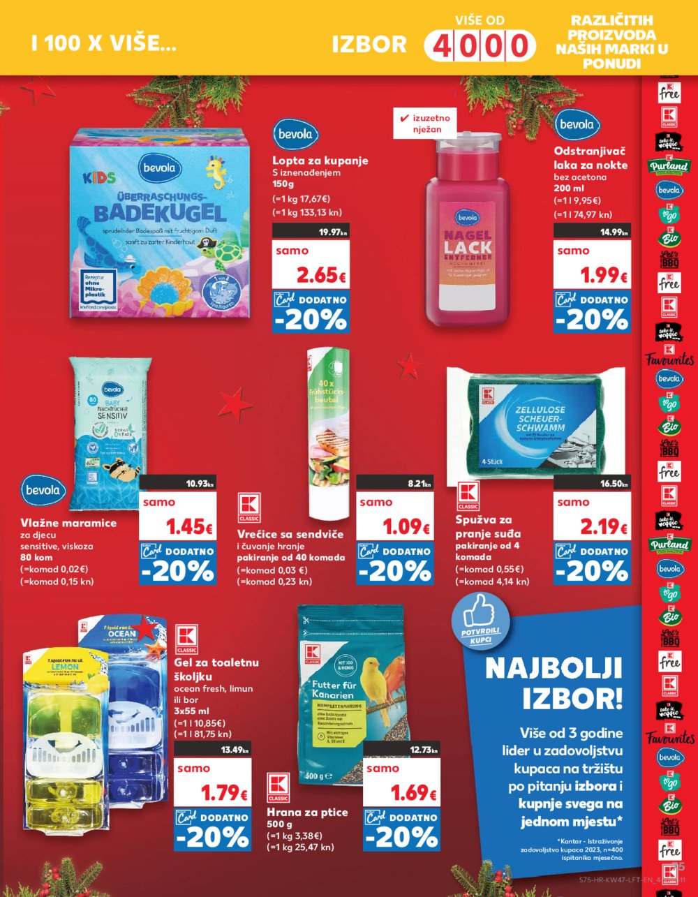 Kaufland katalog Prehrana odabrane poslovnice 22.11.-28.11.2023.