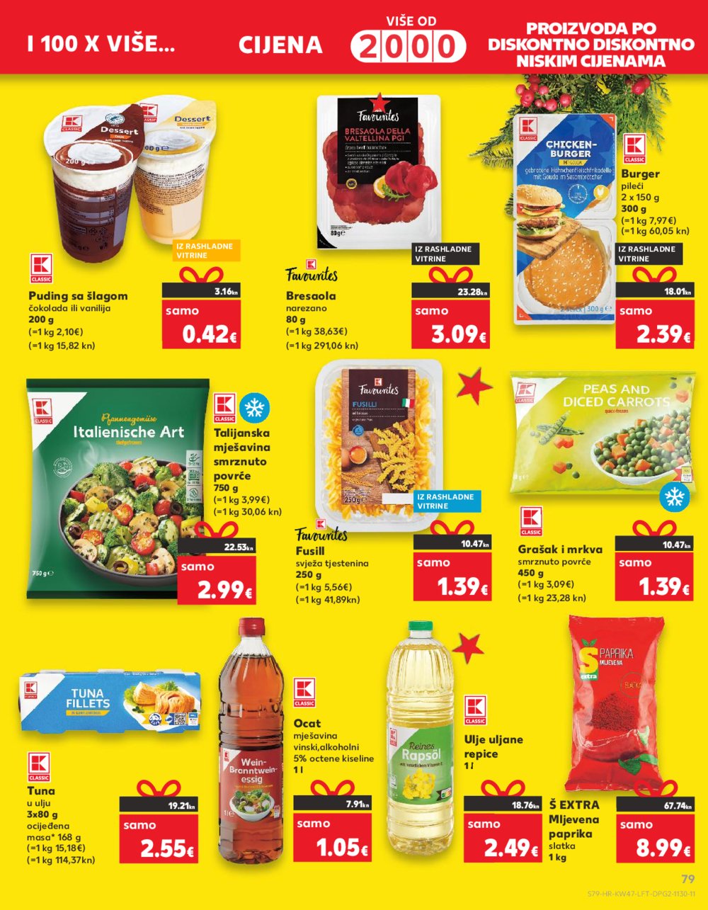 Kaufland katalog Prehrana odabrane poslovnice 22.11.-28.11.2023.