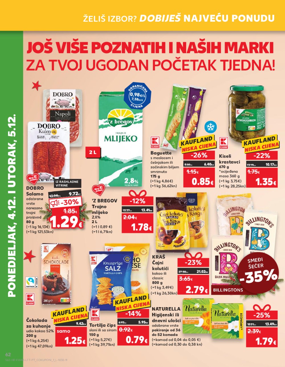 Kaufland katalog Prehrana 29.11.-05.12.2023. Ka, Kc, Dj, BNM, Zp, Vk, Um