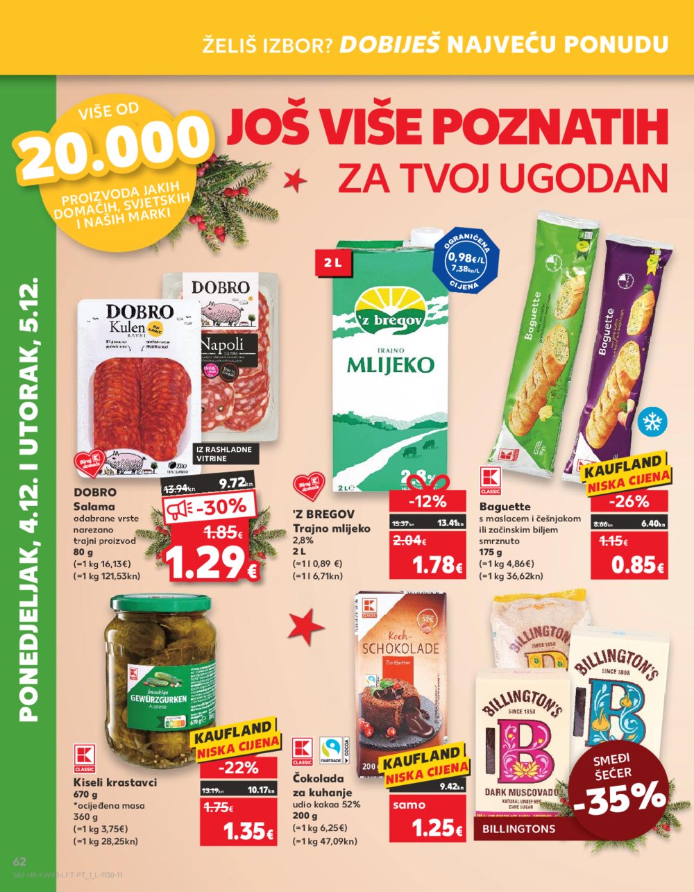 Kaufland katalog Prehrana 29.11.-05.12.2023. Odabrane poslovnice