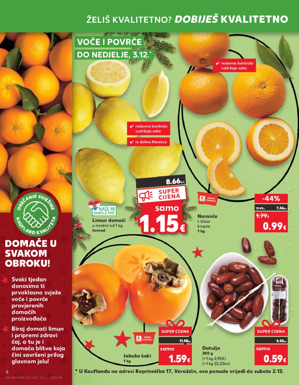 Kaufland katalog Prehrana 29.11.-05.12.2023. Varaždin