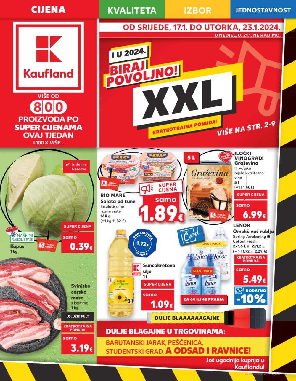 Kaufland katalog Akcija 17.01.-23.01.2024. Zagreb Ravnice, Barutanski jarak, Studentski grad, Peščenica