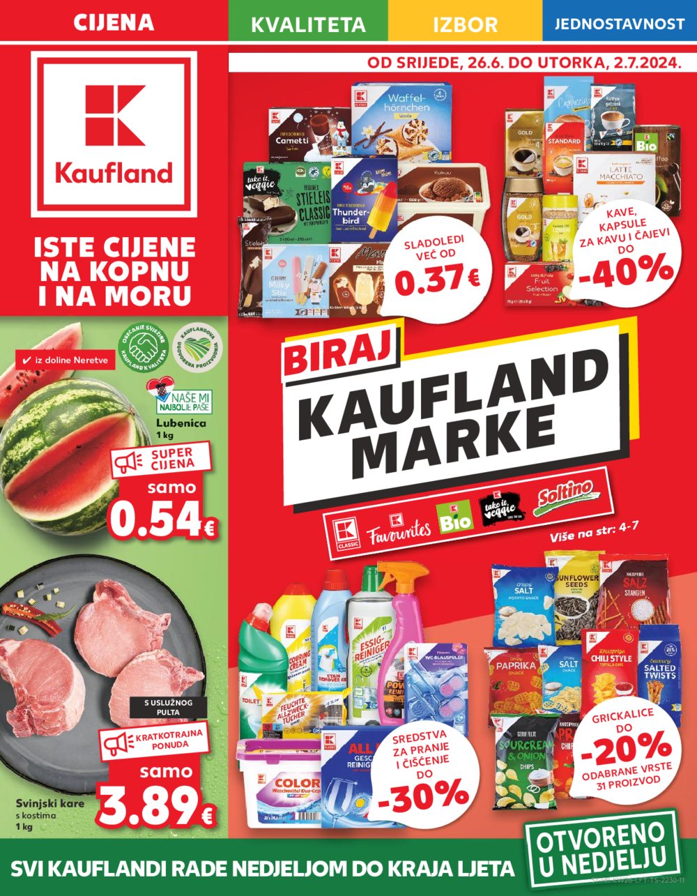 Kaufland katalog Akcija 26.06.-02.07.2024. VG, DS, Ma, Po, Rv, Vu, Vo