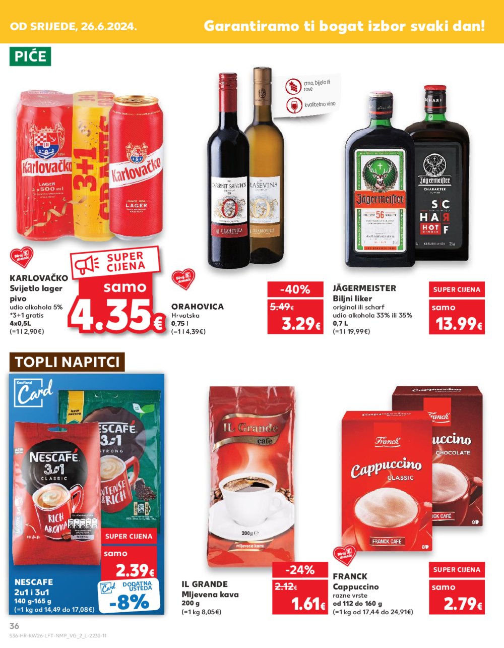 Kaufland katalog Akcija 26.06.-02.07.2024. VG, DS, Ma, Po, Rv, Vu, Vo