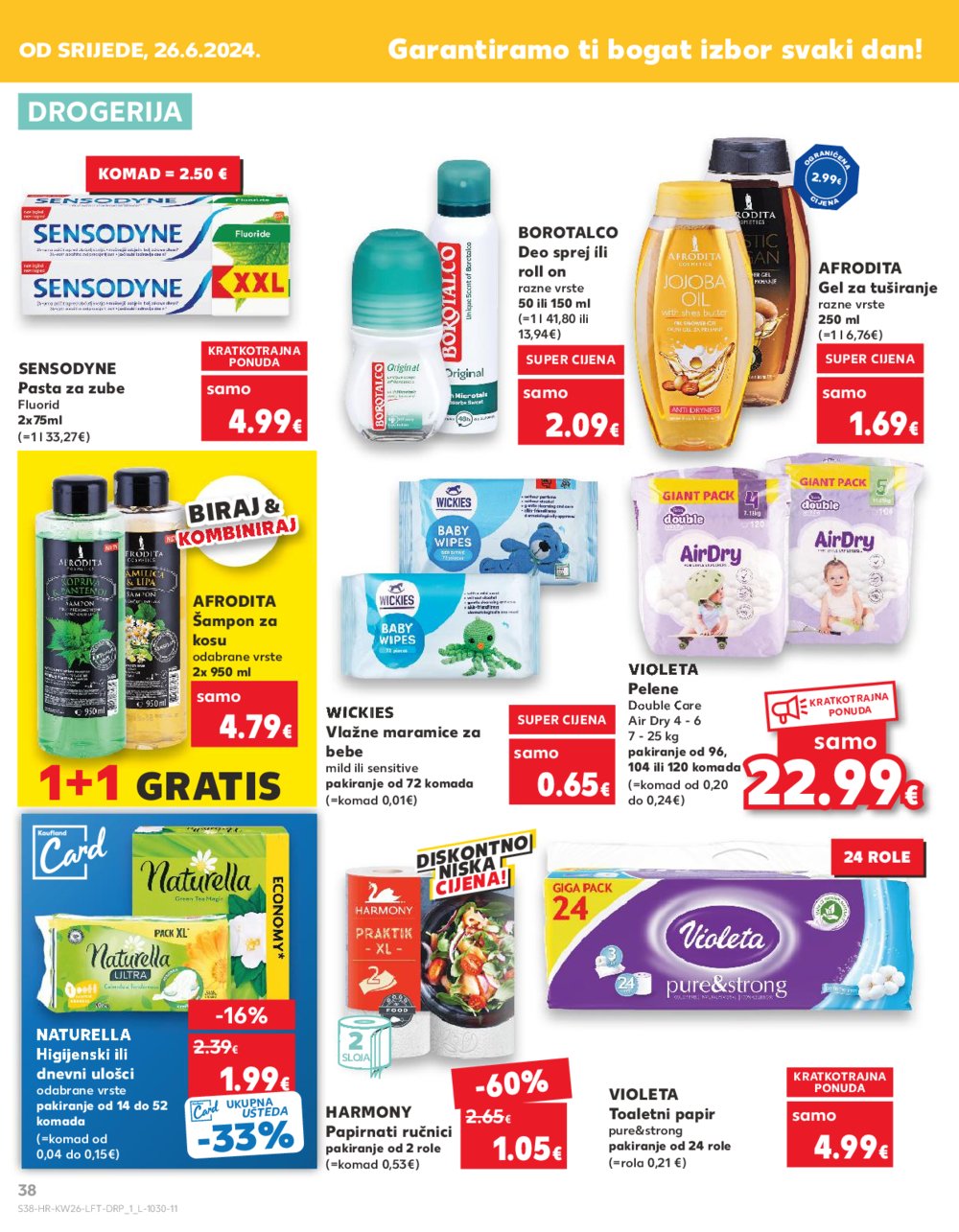 Kaufland katalog Akcija 26.06.-02.07.2024. VG, DS, Ma, Po, Rv, Vu, Vo