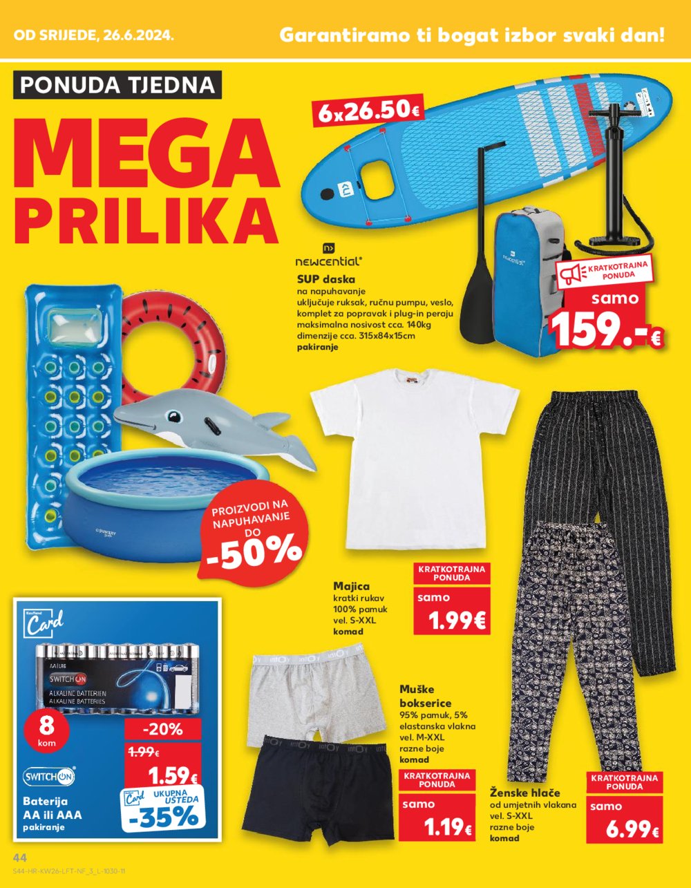 Kaufland katalog Akcija 26.06.-02.07.2024. VG, DS, Ma, Po, Rv, Vu, Vo