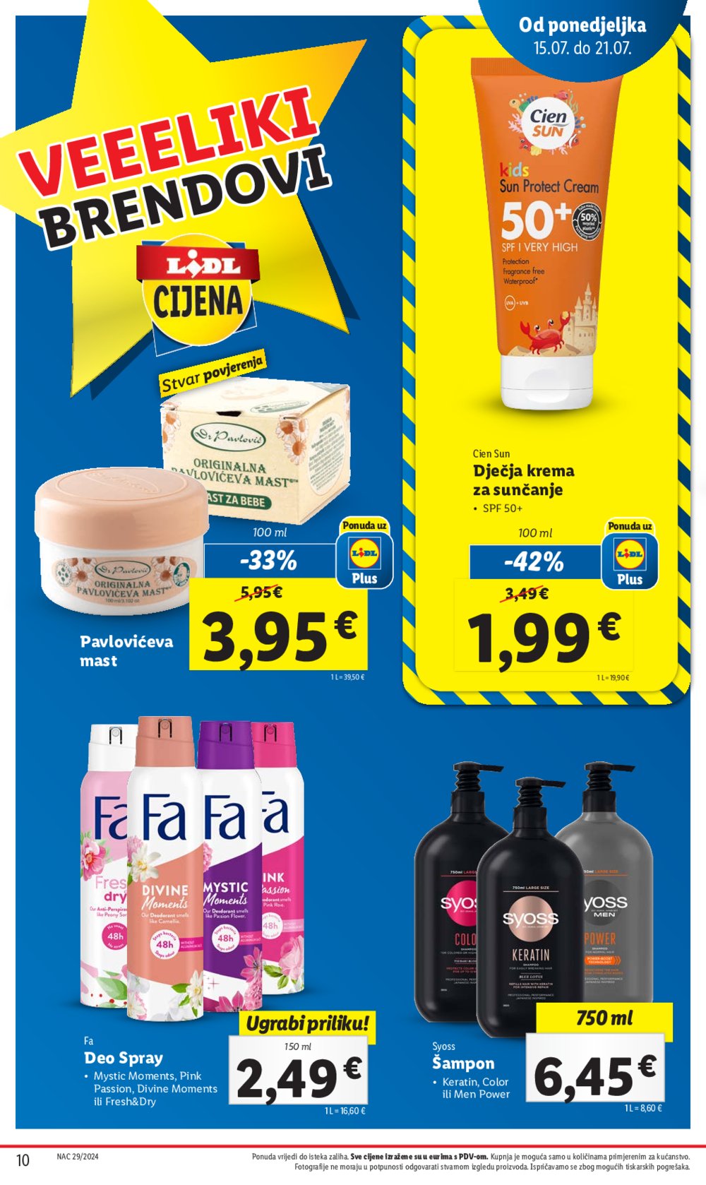 Lidl katalog Super ponuda od ponedjeljka 15.07. - 21.07.2024.