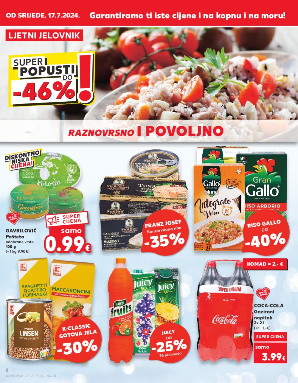 Kaufland katalog Akcija 17.07.-23.07.2024. Zadar, Šibenik, Pula, Umag, Biograd na moru, Trogir