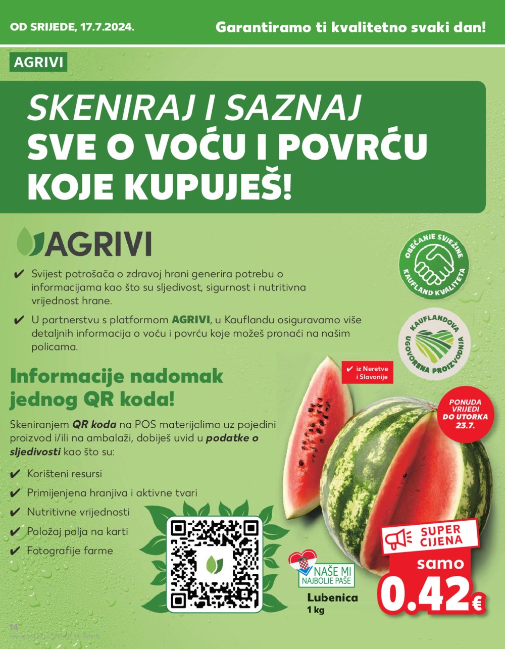 Kaufland katalog Akcija 17.07.-23.07.2024. Zadar, Šibenik, Pula, Umag, Biograd na moru, Trogir