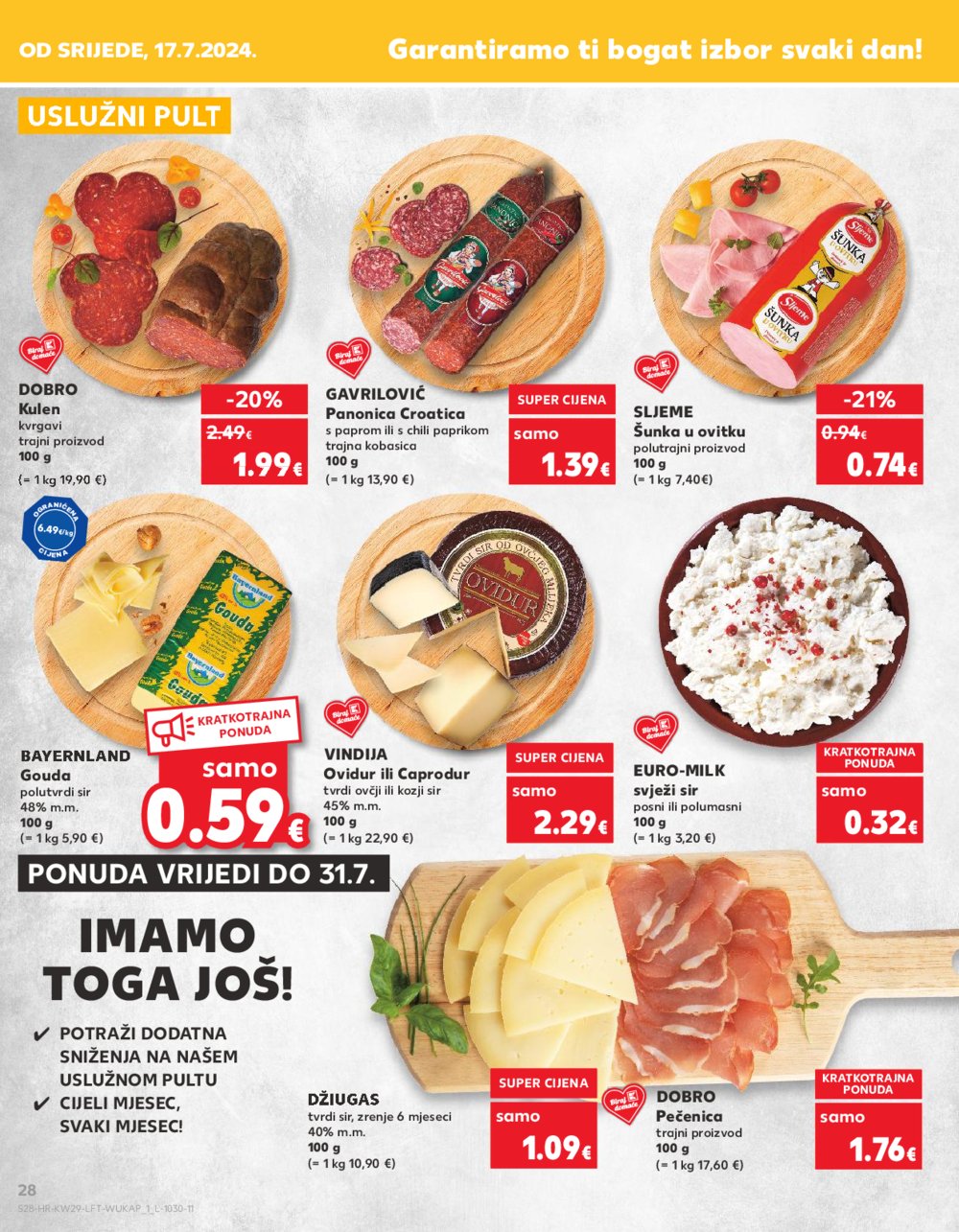 Kaufland katalog Akcija 17.07.-23.07.2024. Zadar, Šibenik, Pula, Umag, Biograd na moru, Trogir