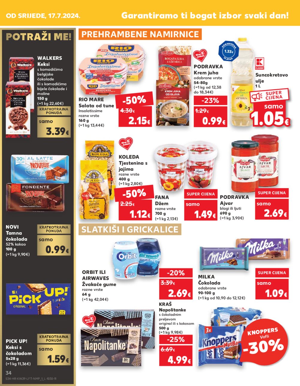 Kaufland katalog Akcija 17.07.-23.07.2024. Zadar, Šibenik, Pula, Umag, Biograd na moru, Trogir