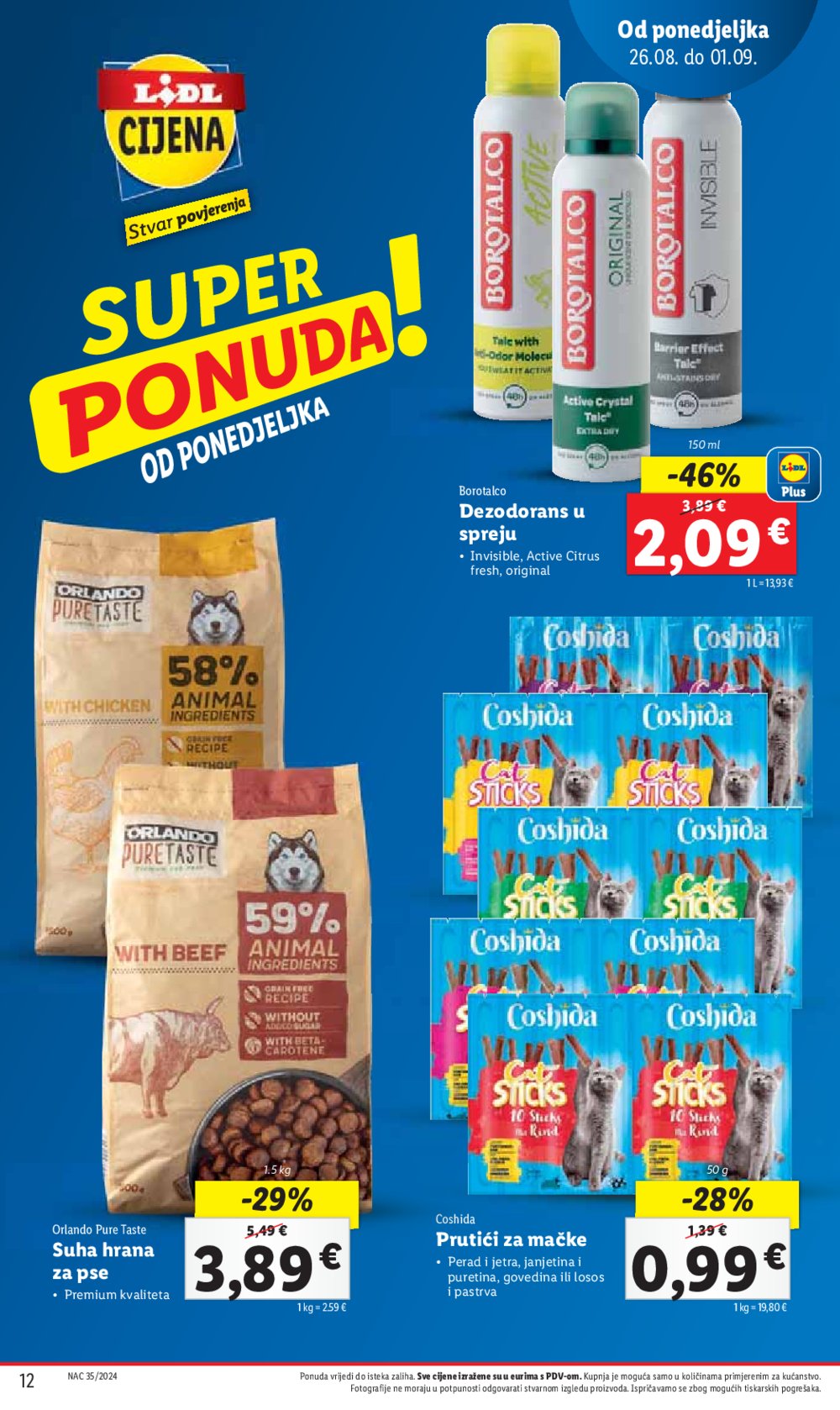 Lidl katalog Super ponuda od ponedjeljka 26.08. - 01.09.2024.