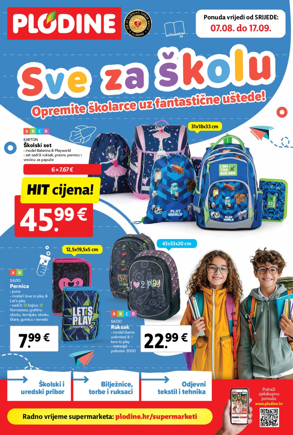 Plodine katalog Sve za školu 07.08.-17.09.2024.