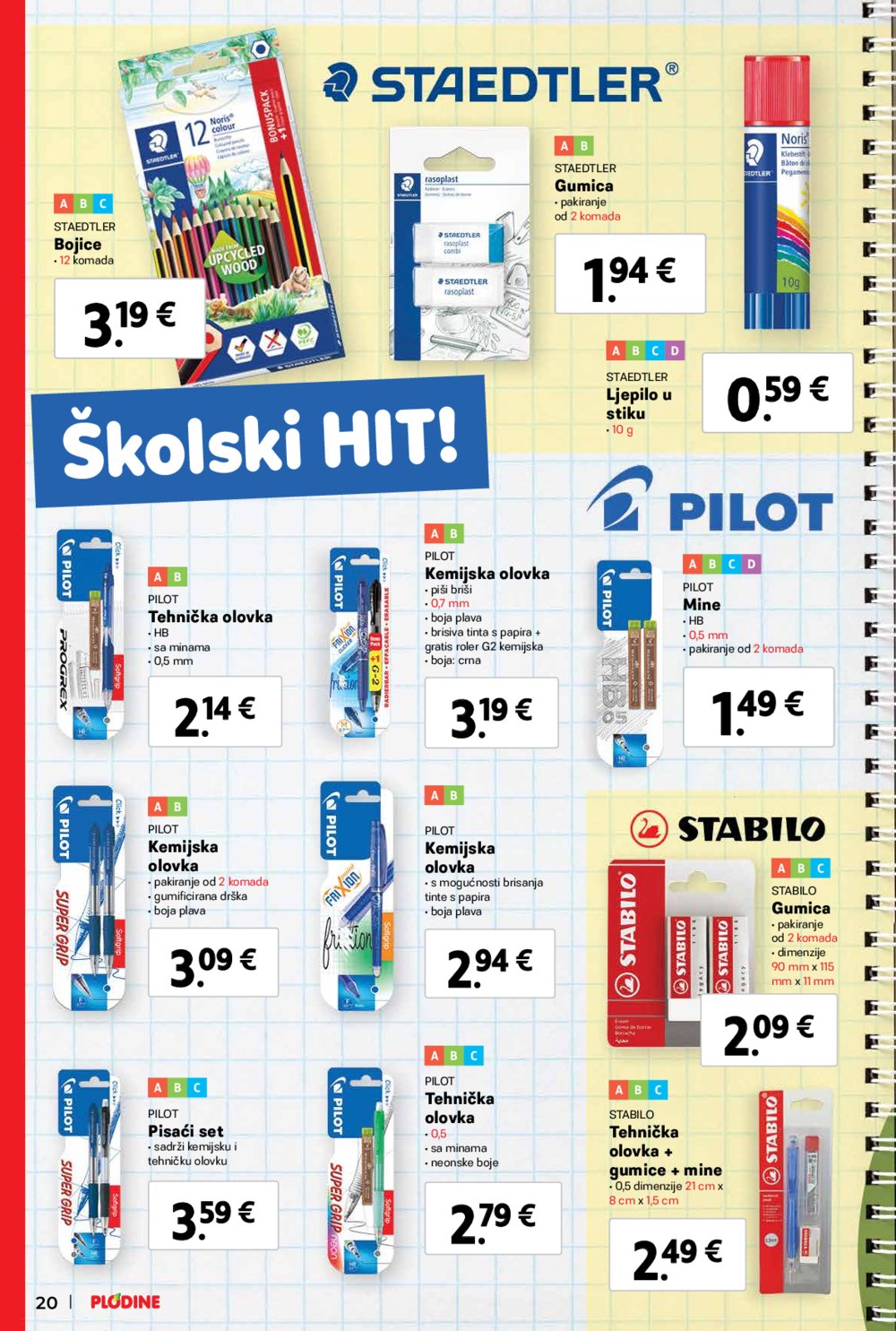 Plodine katalog Sve za školu 07.08.-17.09.2024.