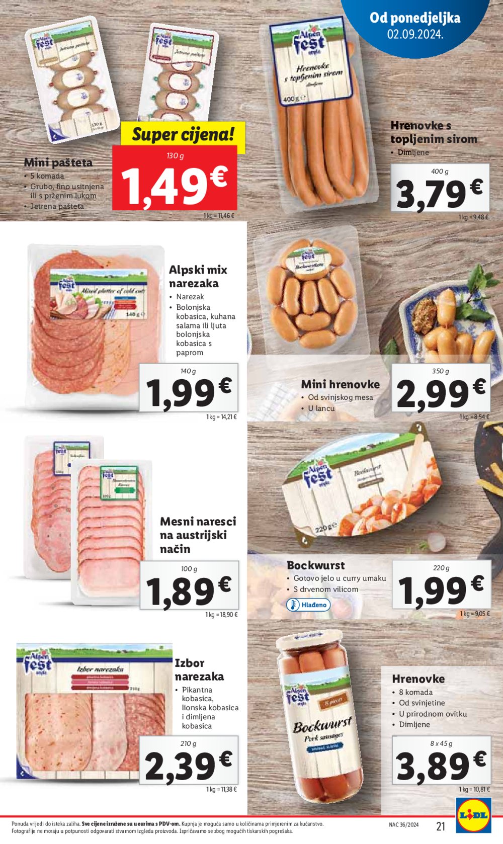 Lidl katalog Super ponuda od ponedjeljka 2.09.