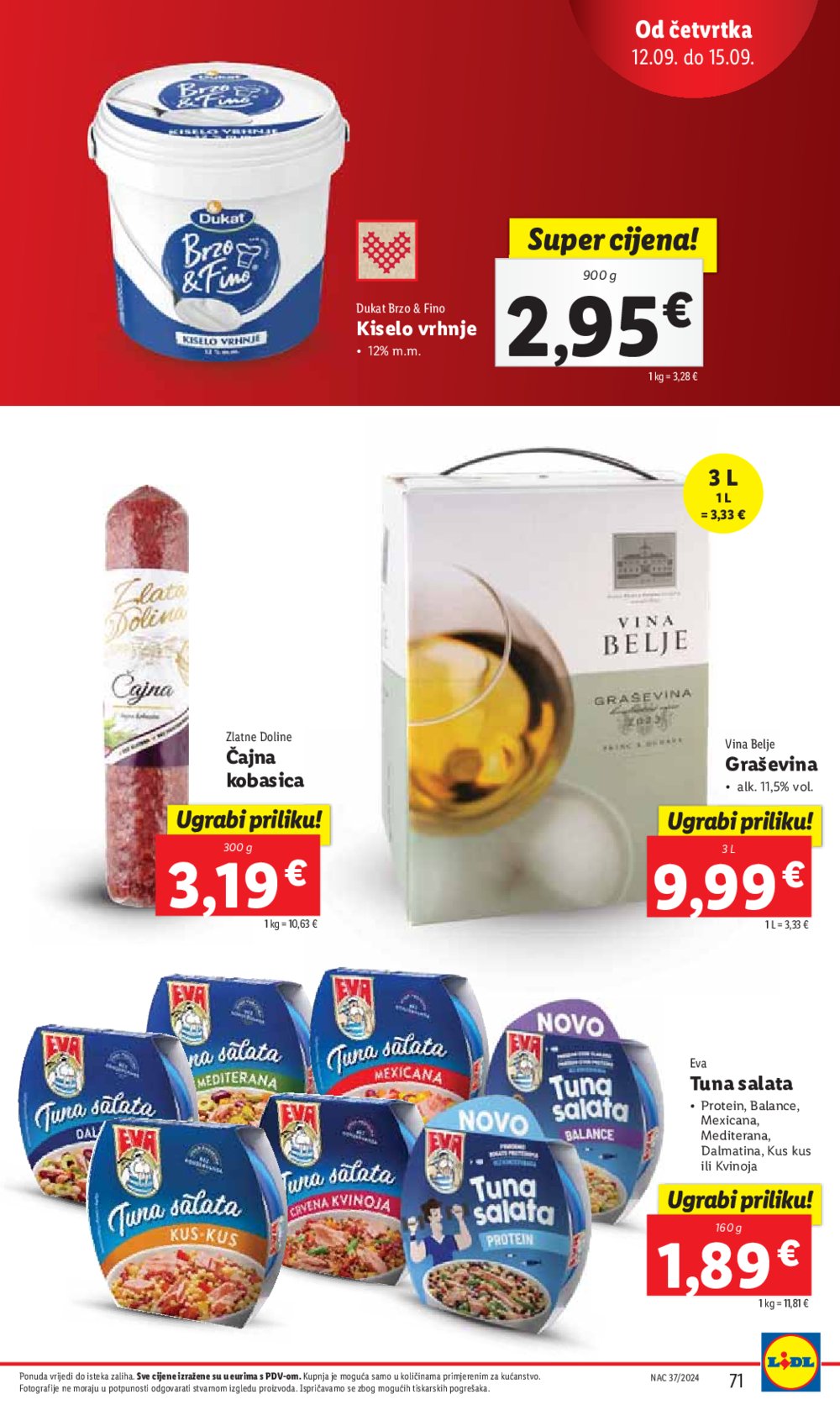 Lidl katalog Super ponuda od ponedjeljka 09.09.-15.09.2024.